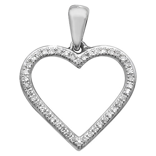 Diamond Pendant in 9K White Gold