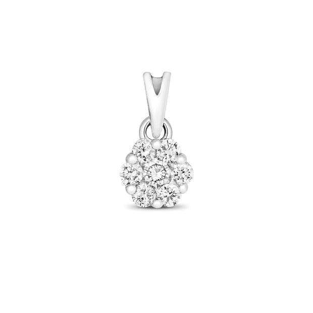 Diamond Pendant in 9K White Gold