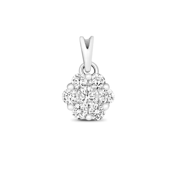 Diamond Pendant in 9K White Gold