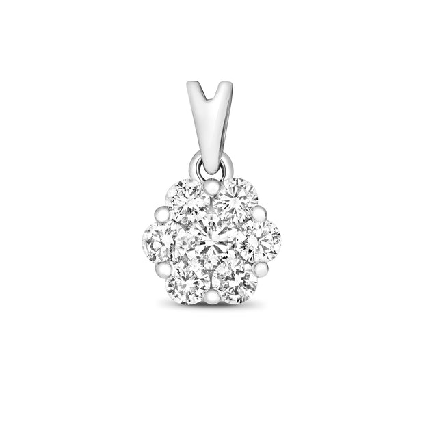 Diamond Pendant in 9K White Gold