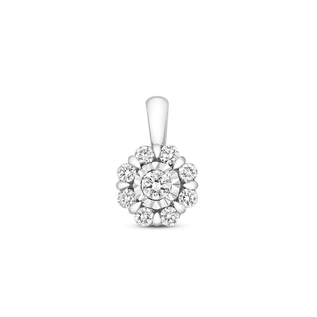 Diamond Pendant in 9K White Gold