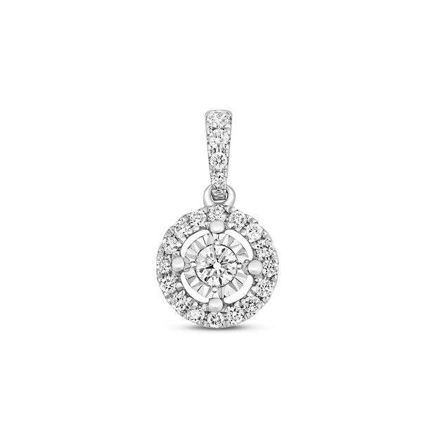 Diamond Pendant in 9K White Gold