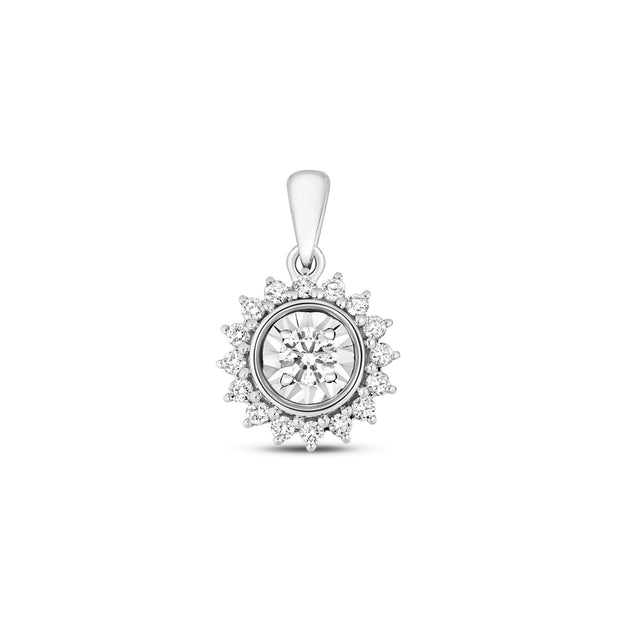 Diamond Pendant in 9K White Gold