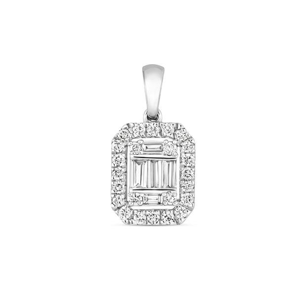 Diamond Pendant in 9K White Gold