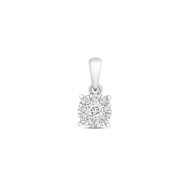 Diamond Pendant in 9K White Gold