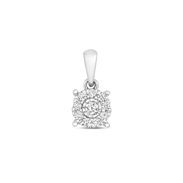 Diamond Pendant in 9K White Gold