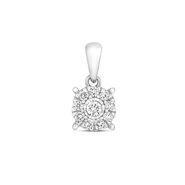 Diamond Pendant in 9K White Gold