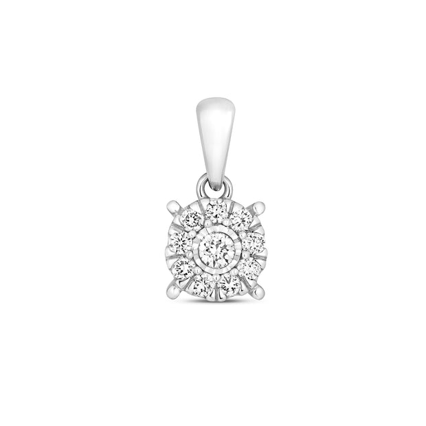 Diamond Pendant in 9K White Gold