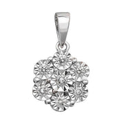 Diamond Pendant in 9K White Gold