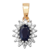 Diamond & Sapphire Pendant in 9K Gold