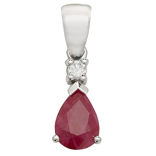 Ruby Pendant in 9K White Gold