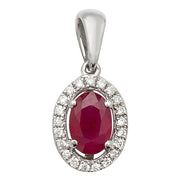 Ruby and Diamond Pendant in 9K White Gold