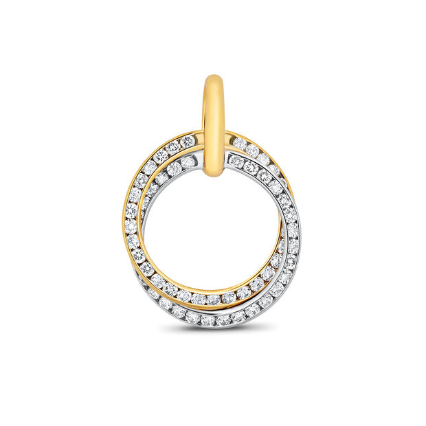 Diamond Pendant in 18K Yellow and White Gold