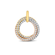 Diamond Pendant in 18K Yellow, White & Rose Gold