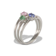 Pink Spinel Ring Set 3 in Sterl.Silver 0.19ct