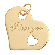 9K Yellow Gold Ladies' I Love You Pendant | Charmé