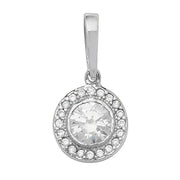 9K White Gold Round Cz Pendant | Charmé