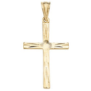 9K Yellow Gold Patterned Cross Pendant