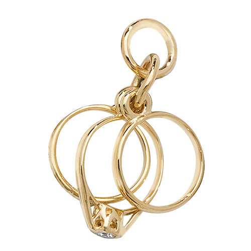 9K Yellow Gold 3 Rings Pendant | Charmé