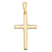9K Yellow Gold Plain Solid Cross Pendant