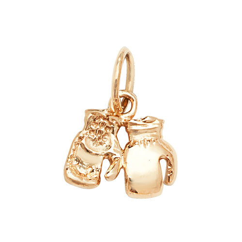 9K Yellow Gold Double Boxing Glove Pendant