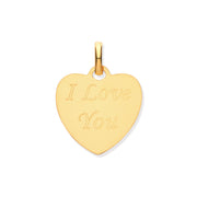 9K Yellow Gold Heart Engraved Pendant | Charmé