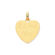 9K Yellow Gold Heart Engraved Pendant