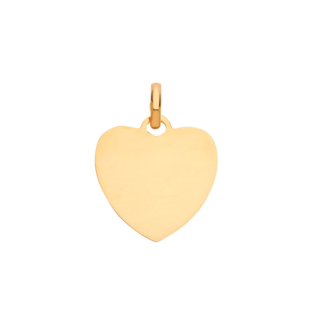 9K Yellow Gold Heart Plain Pendant | Charmé