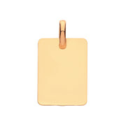 9K Yellow Gold Rectangular Plain Pendant