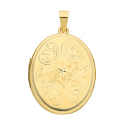 9K Yellow Gold Oval Locket