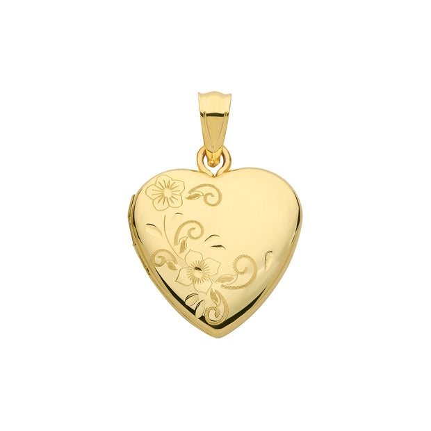 9K Yellow Gold Heart Locket | Charmé