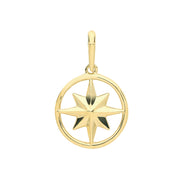 9K Yellow Gold Compass Rose Charm | Charmé