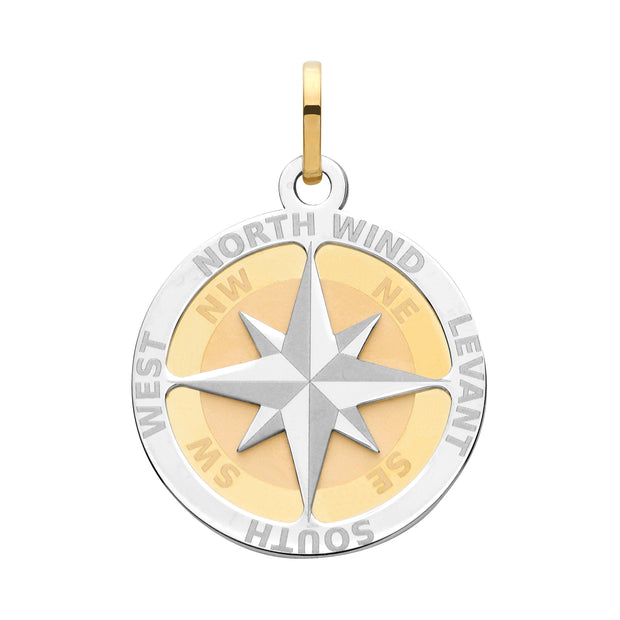 9K Yellow Gold Compass Rose Large Pendant | Charmé