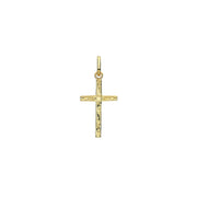 9K Yellow Gold Semi Solid Cross H Engraved