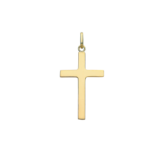 9K Yellow Gold Semi Solid Cross