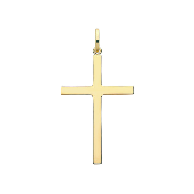 9K Yellow Gold Semi Solid Cross