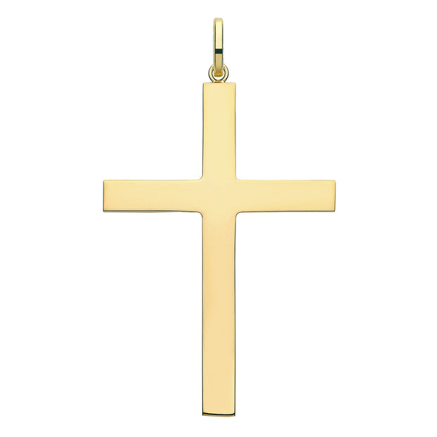 9K Yellow Gold Semi Solid Cross
