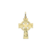 9K Yellow Gold Semi Solid Cross H Engraved