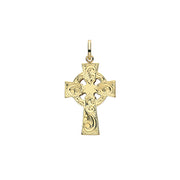 9K Yellow Gold Semi Solid Cross H Engraved