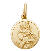 9K Yellow Gold Round St Christopher Pendant