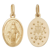 9K Yellow Gold Miraculous Double Sided Oval Pendant