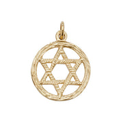 9K Yellow Gold Star Of David Pendant