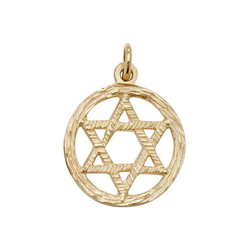 9K Yellow Gold Star Of David Pendant