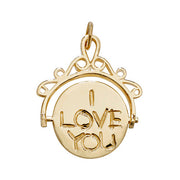 9K Yellow Gold I Love You Spinning Pendant