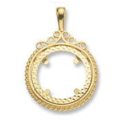 9K Yellow Gold Half Coin Mount Pendant | Charmé