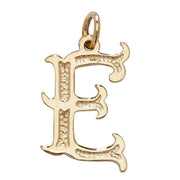 9K Yellow Gold Gothic Initial Pendant | Charmé