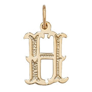 9K Yellow Gold Gothic Initial Pendant | Charmé