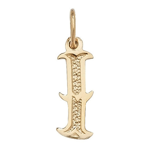 9K Yellow Gold Gothic Initial Pendant | Charmé