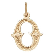9K Yellow Gold Gothic Initial Pendant | Charmé