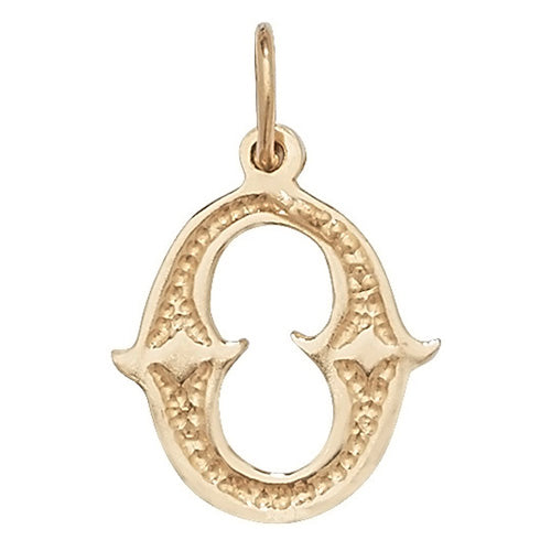 9K Yellow Gold Gothic Initial Pendant | Charmé